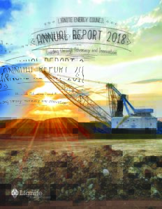 The cover for the 2018 Annual Report by the Lignite Energy Council.