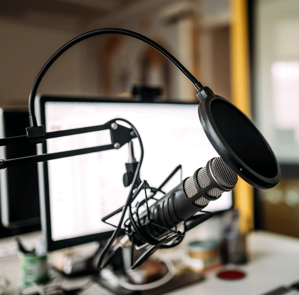 A podcast microphone